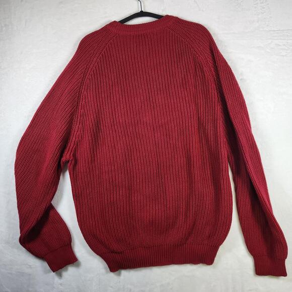 Vtg Woolrich Sweater Mens L Red Cotton‎ Knit Pullover Santa Fe Red USA Outdoor - Picture 8 of 9